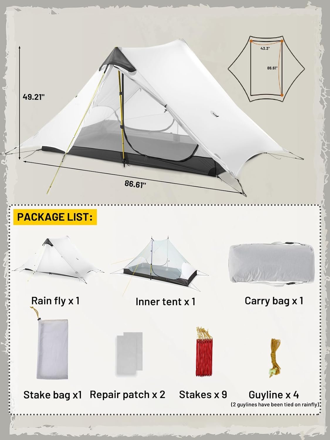 2-4 Person Camping Tent, Instant Cabin Tent for Family with Large Vestibule and Large Mesh Windows, 60s Easy Setup, Double Layer - Image 2