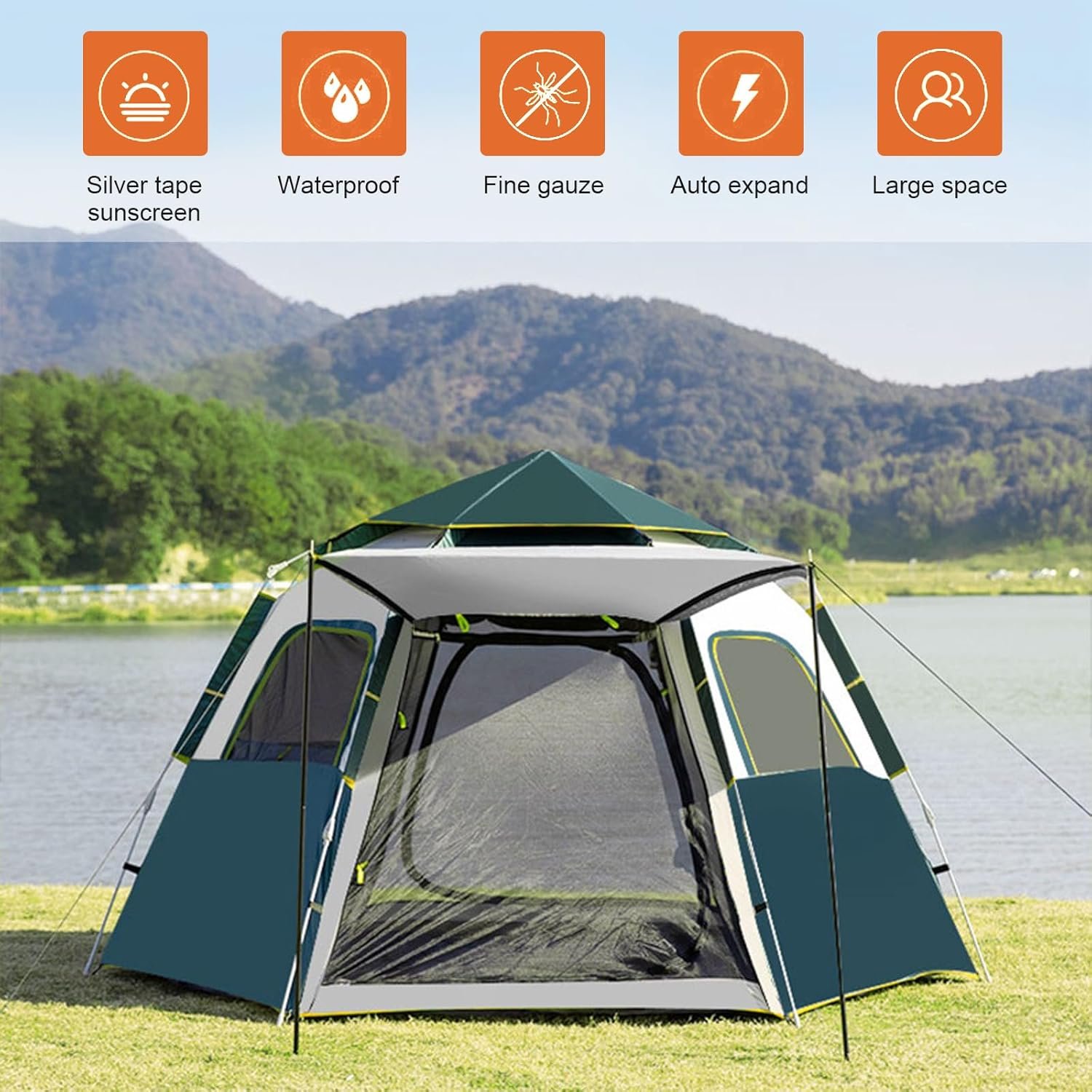 Ultralight Tent 3-Season Backpacking Tent for 1-Person or 2-Person Camping, Trekking, Kayaking, Climbing, Hiking - Image 2