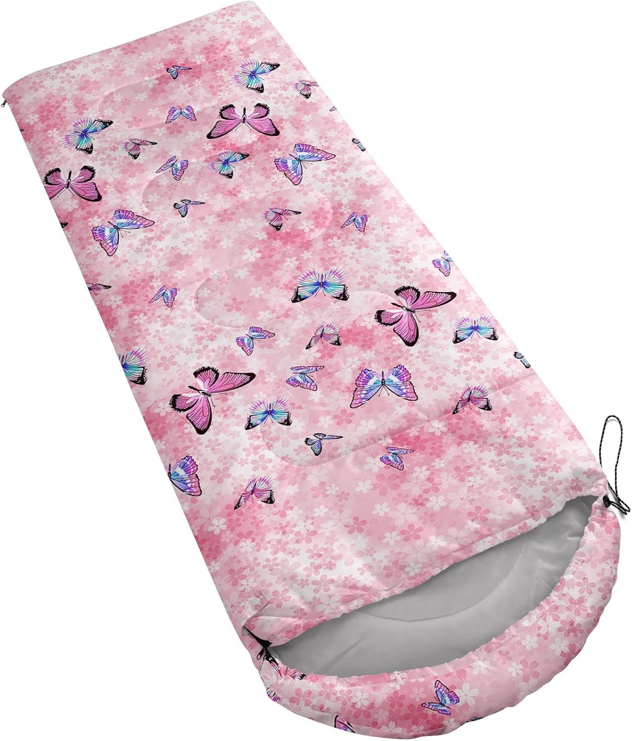 Kids Sleeping Bag for Boys Girls,Rocket Moon Print-Lightweight Warm Portable Outdoor Indoor-Waterproof Cold Weather Resistant Sleeping Bag for Camping Hiking - Image 2