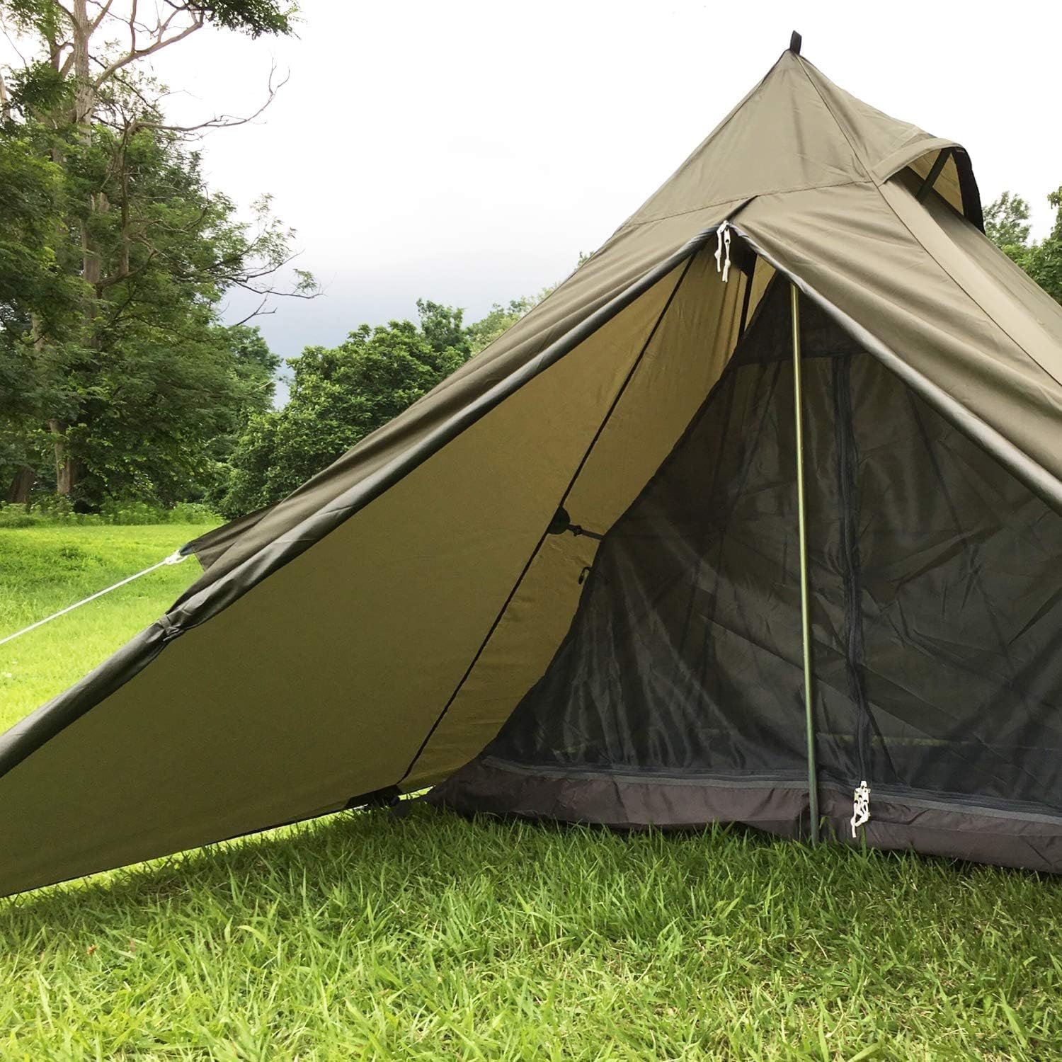 10-Person Yurt Tent Glamping Bell Tent with Spacious Interior, Breathable Waterproof Design, for Family Outdoor Camping, 16' x 16' x 10' - Image 2